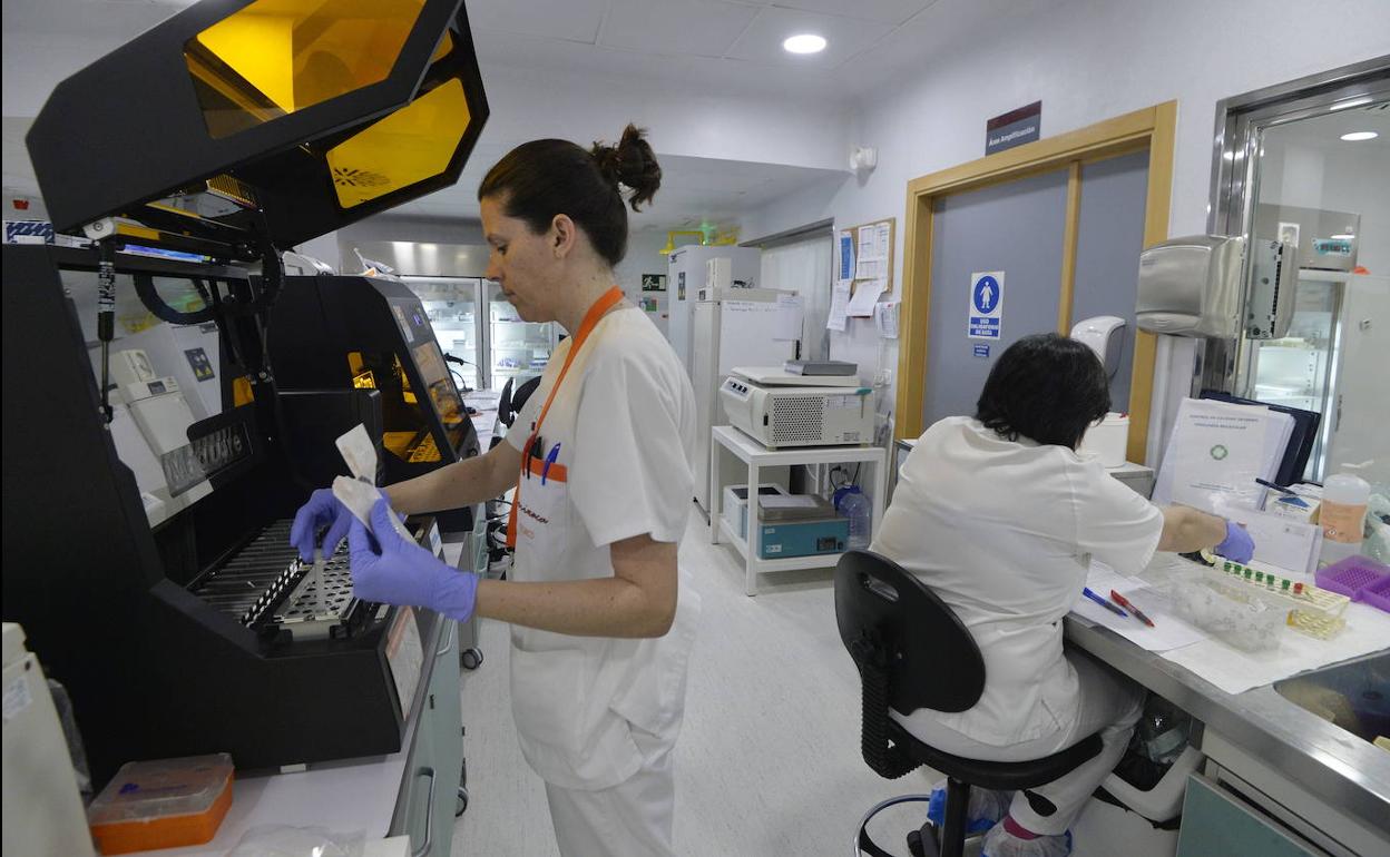 Laboratorio de Microbiología de la Unidad de Neumología de La Arrixaca, en una fotografía de archivo.