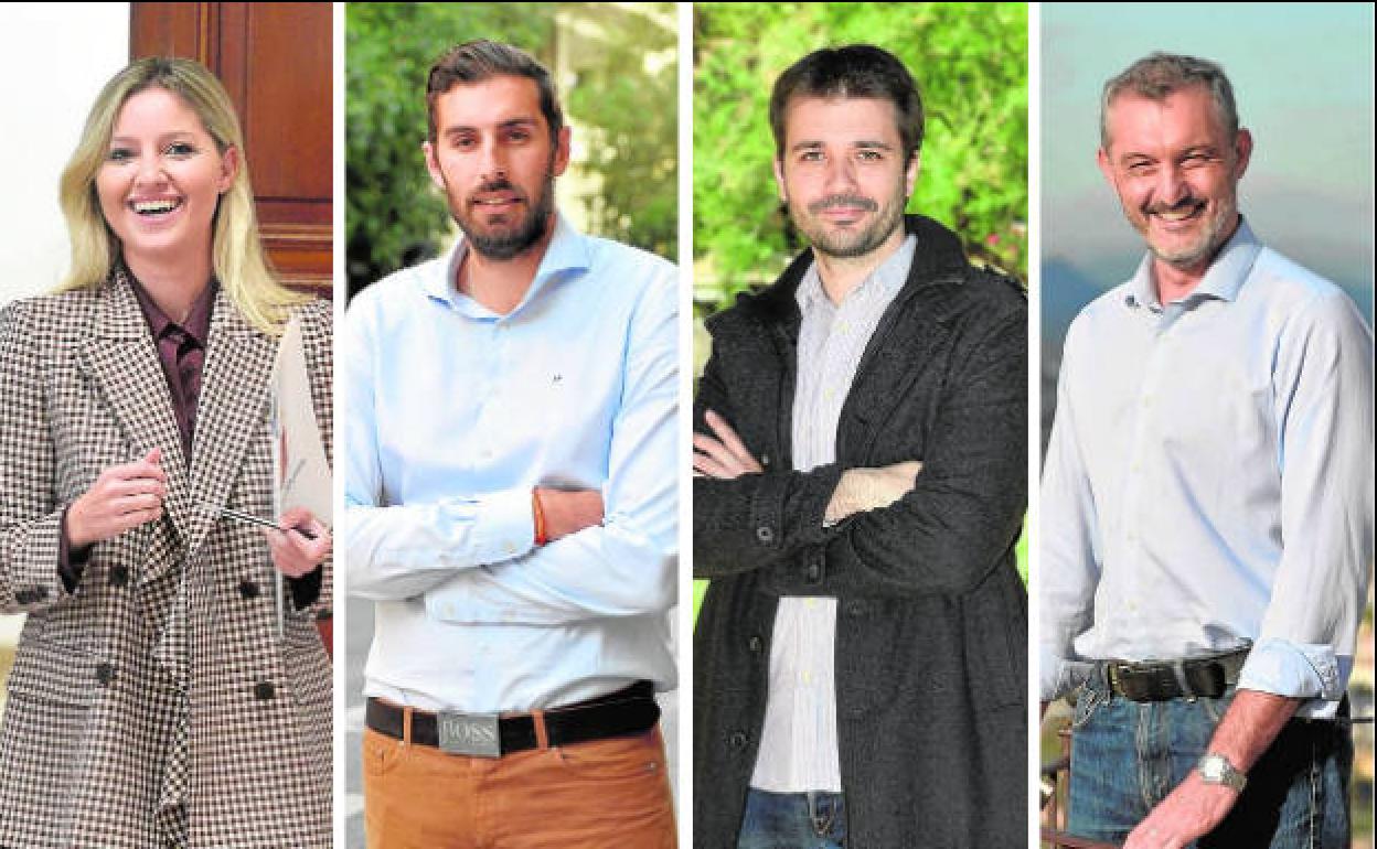 Ana Martínez Vidal (Cs), José Ángel Antelo (Vox), Javier Sánchez Serna (Podemos) y Óscar Urralburu (Más País).