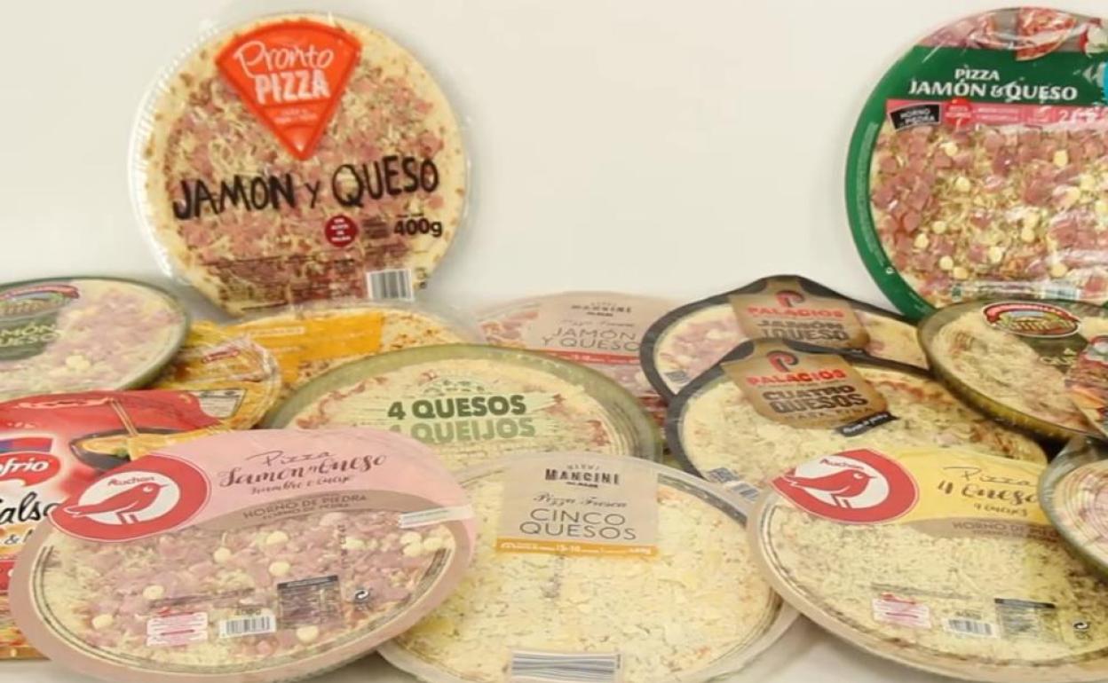 Las pizzas de supermercado analizadas por la OCU.