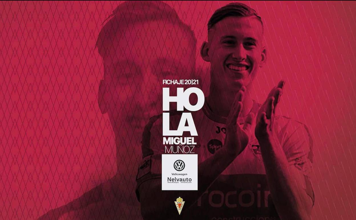 Imagen promocional del anuncio del fichaje de Miguel Muñoz.