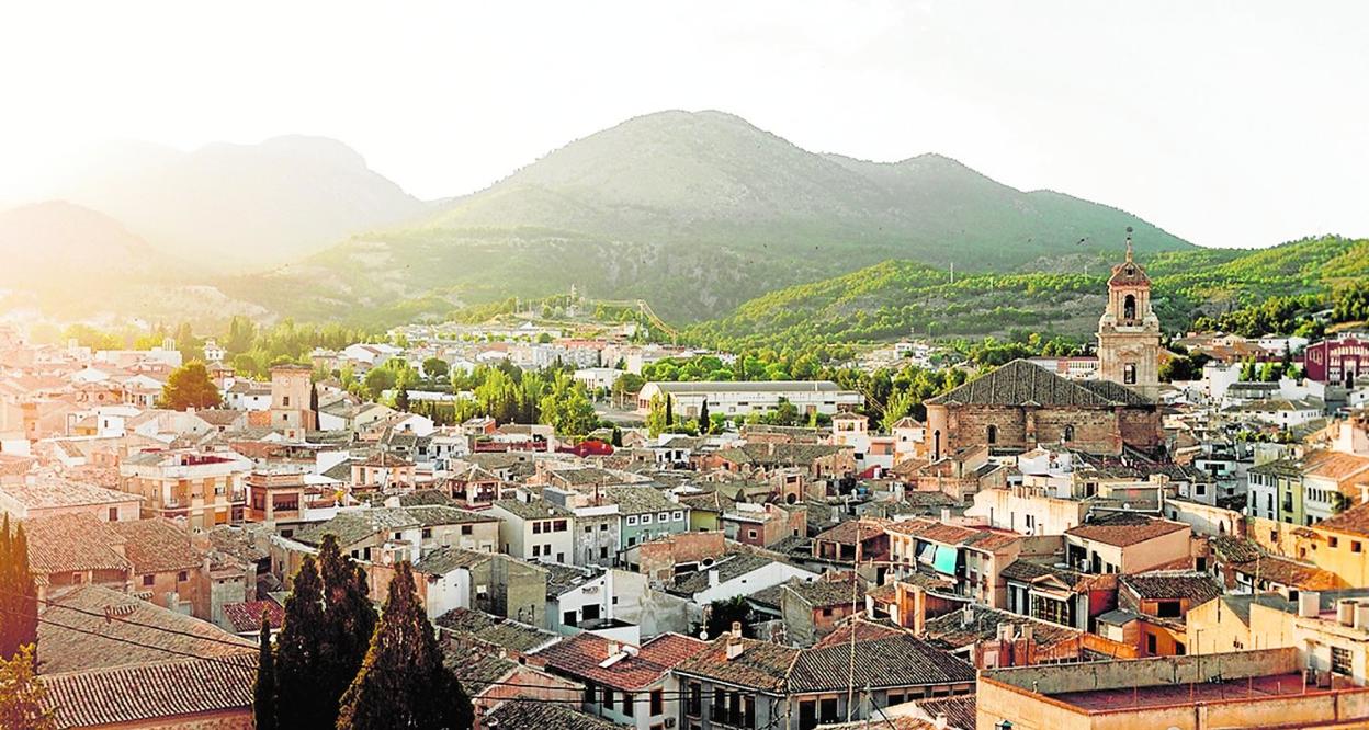 Vista panorámica de Caravaca de la Cruz desde las almenas del castillo. 