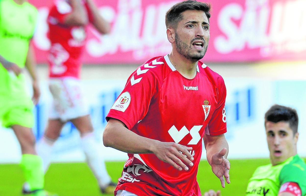 Peque, en el choque de Copa del Rey que el Murcia jugó contra el Leganés en enero. 
