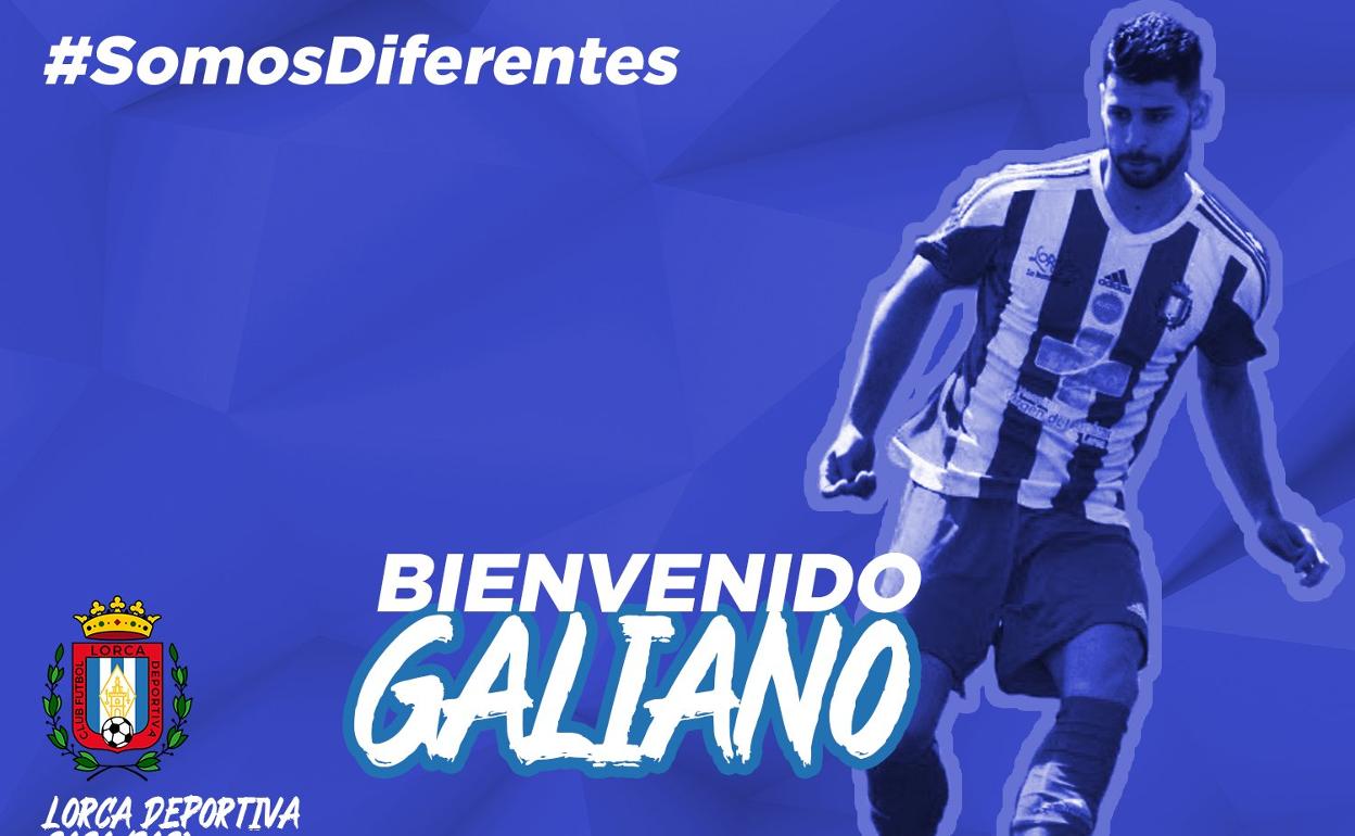 El Lorca Deportiva anuncia la llegada de Galiano.