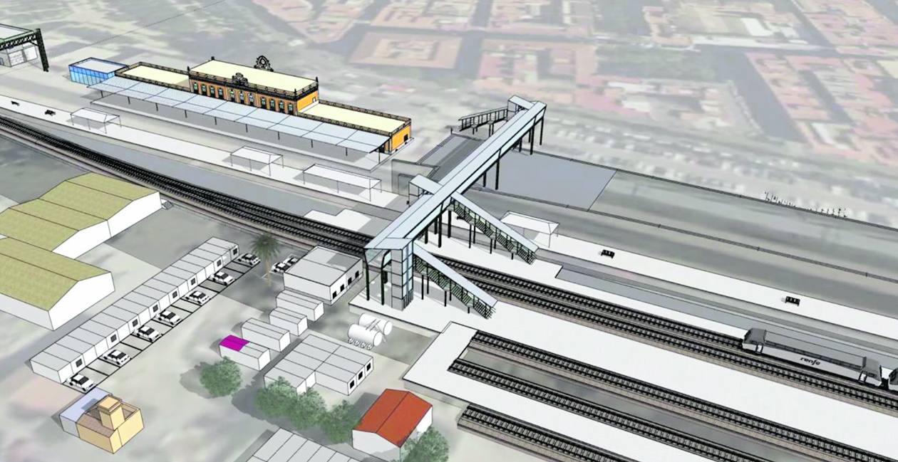 Esquema de la nueva plataformas para los viajeros en la estación del Carmen.