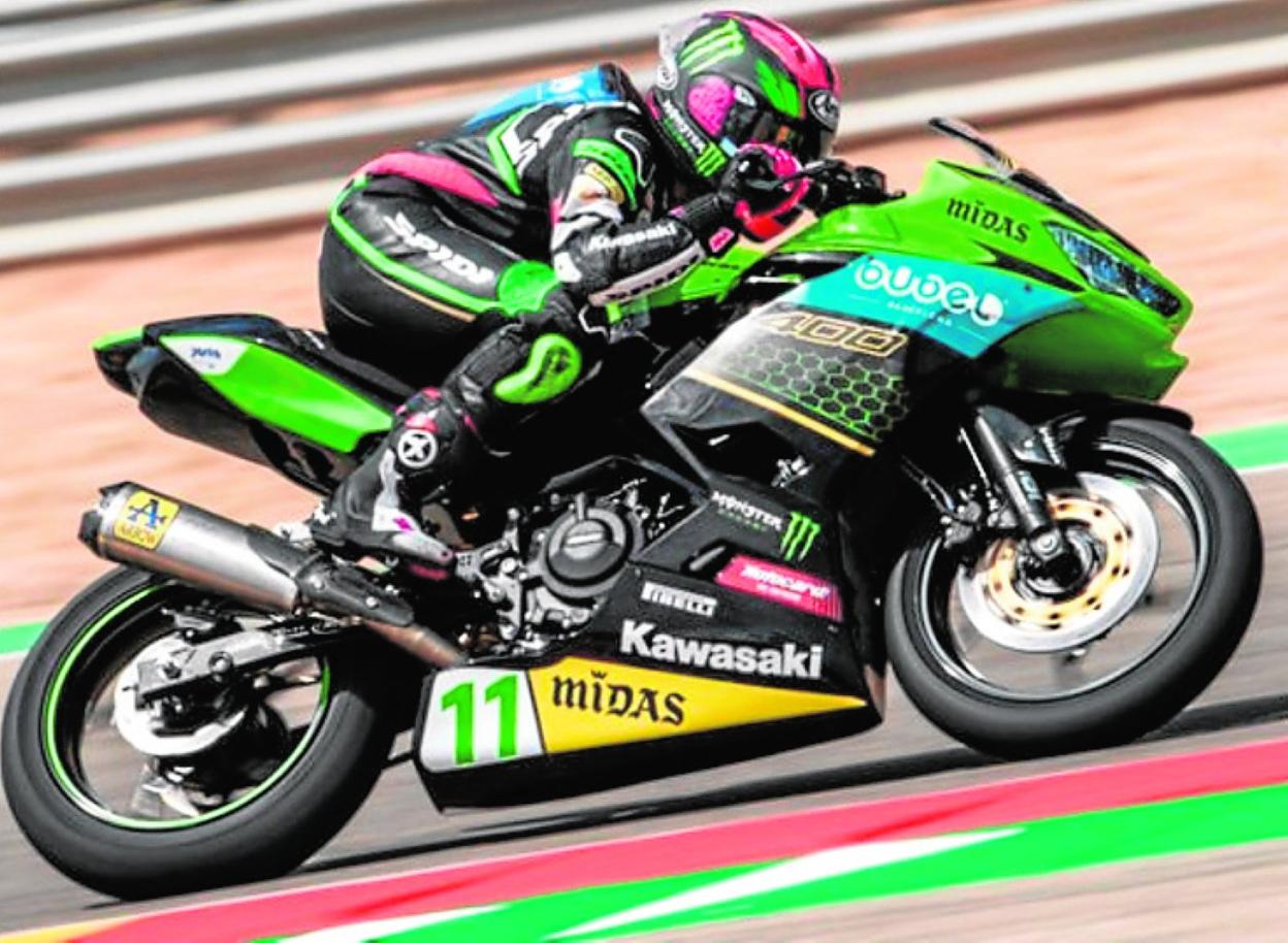 Ana Carrasco, ayer en el circuito de Alcañiz (Teruel). 