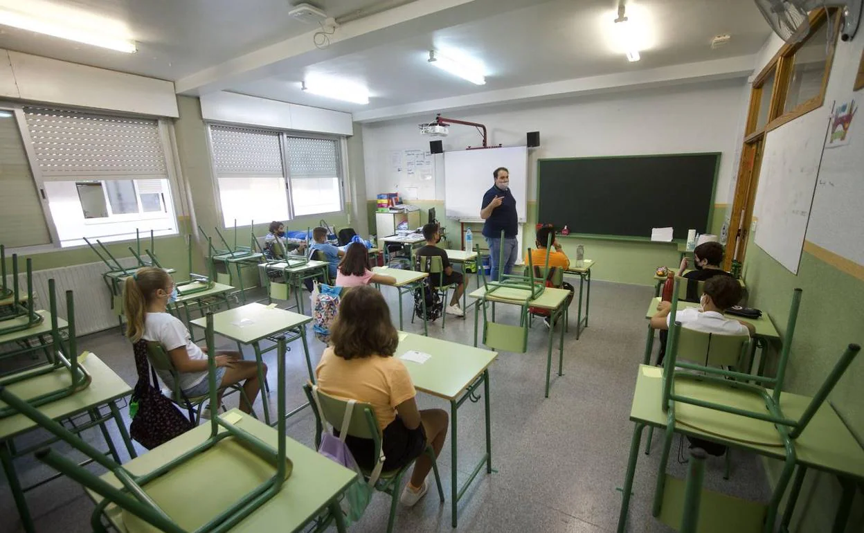 Clase en un colegio de Murcia durante el inicio del curso.