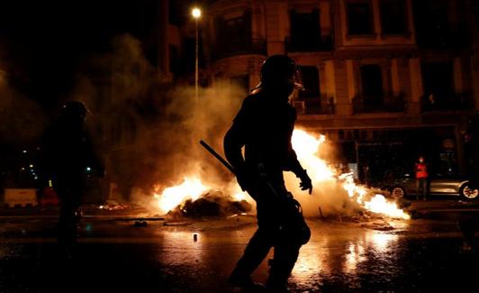 Disturbios en Barcelona el pasado jueves.