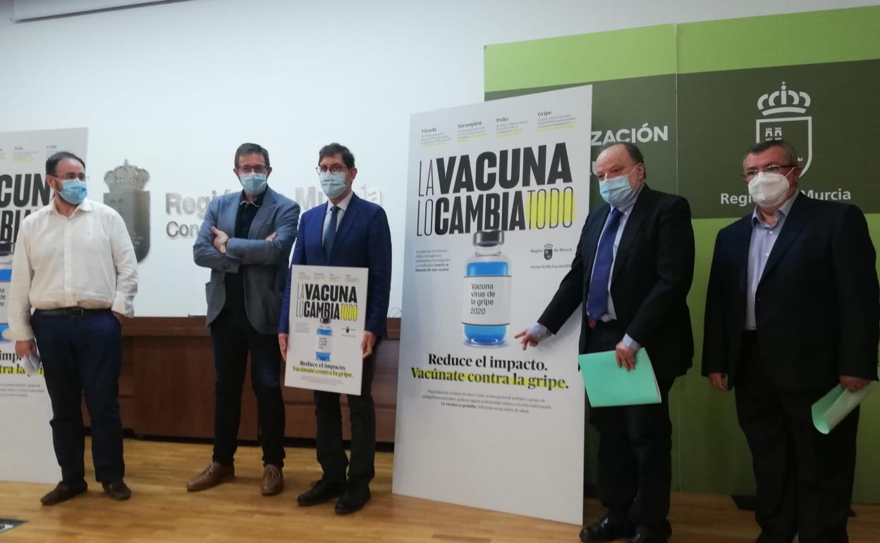 Manuel Villegas en la presentación de la campaña de vacunación frente a la gripe 2020-2021.