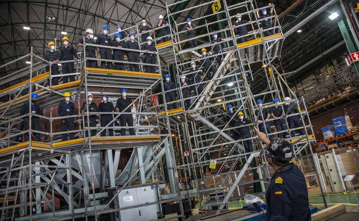 Imagen de archivo de la dotación del nuevo submarino S-80. 