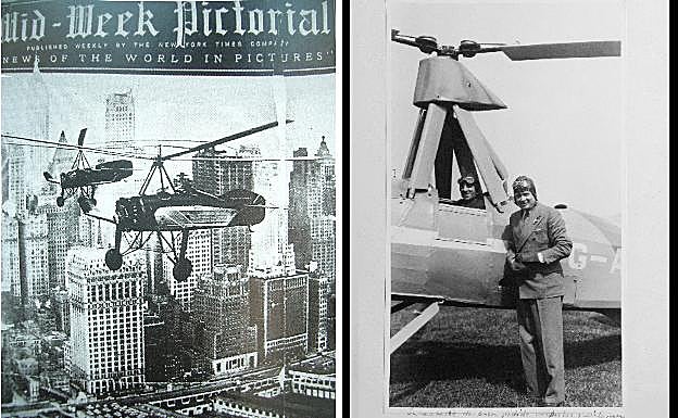 Impacto mundial. Portada de prensa en Estados Unidos con el autogiro en la ciudad de los rascacielos. 