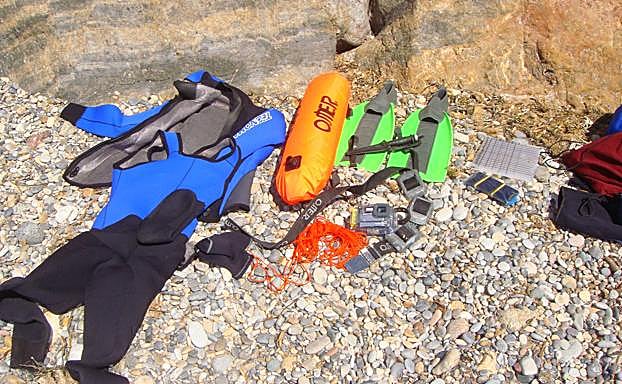 Equipo de buceo empleado en la investigación. 