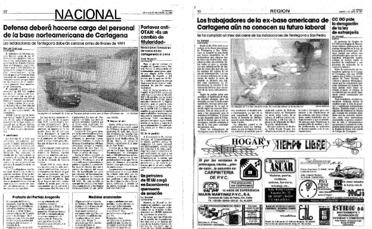 01/06/1991 La incertidumbre se apoderó de los 47 últimos empleados de la base americana de Cartagena, que estuvieron varios meses después del cierre esperando conocer su futuro 