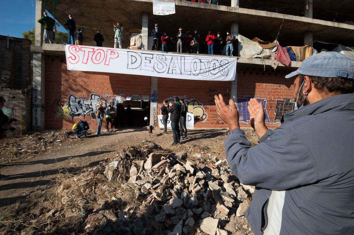 Fotos: Protestas por el desalojo de un edificio ocupado en el barrio murciano de San Pío