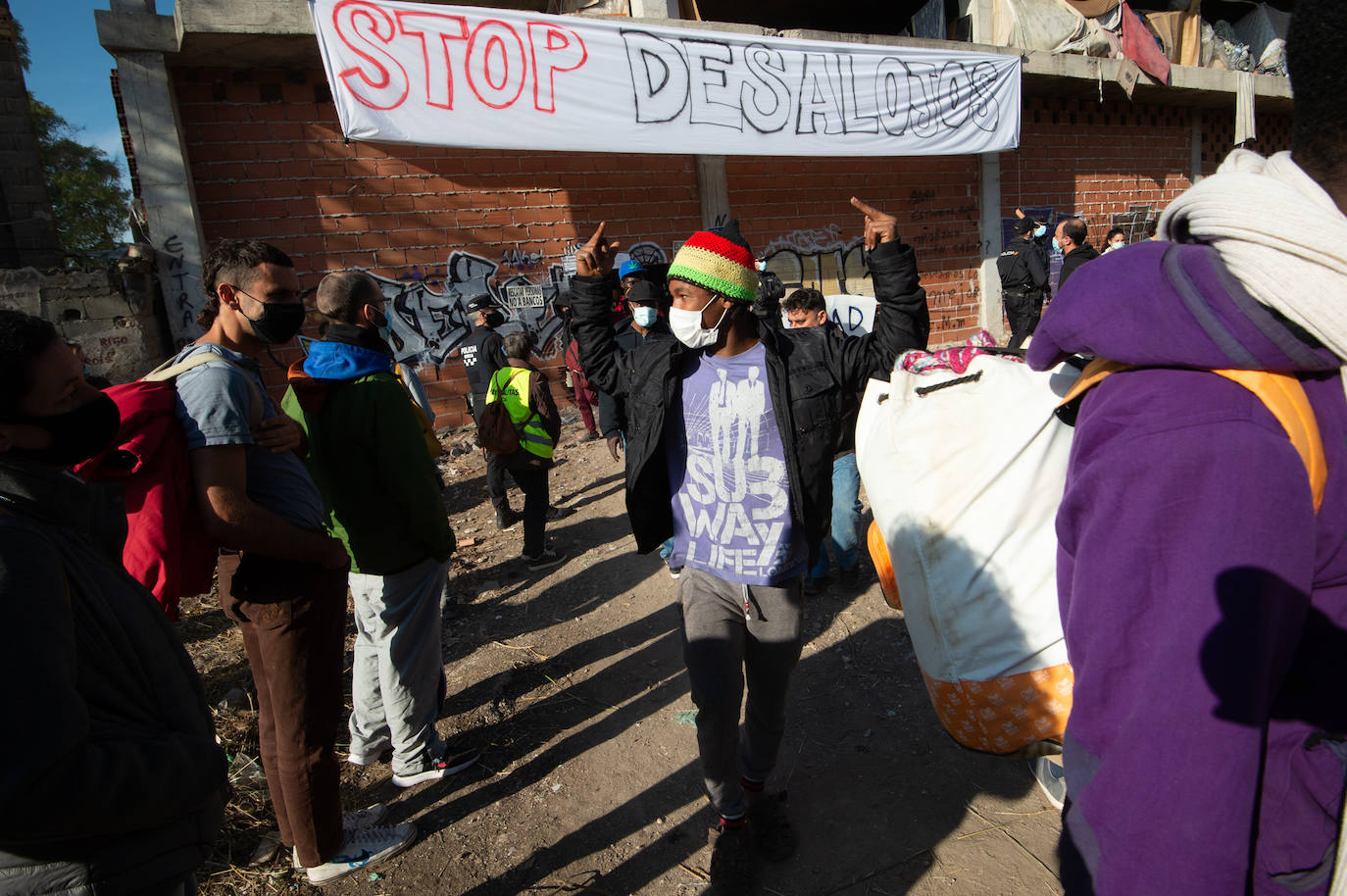 Fotos: Protestas por el desalojo de un edificio ocupado en el barrio murciano de San Pío