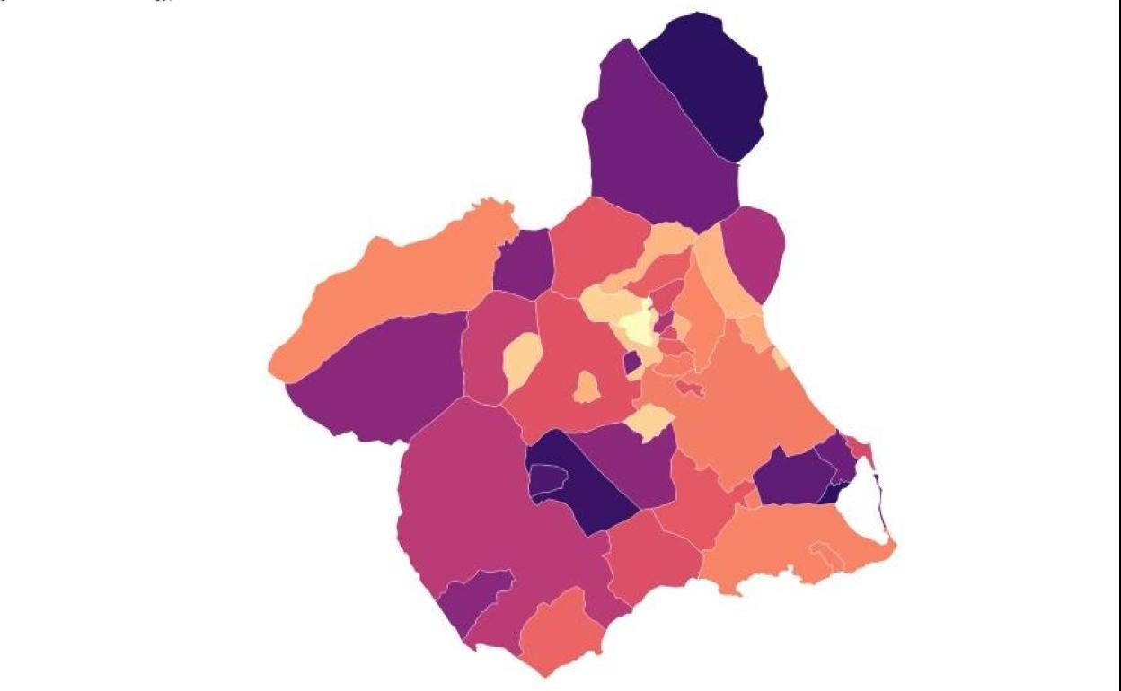 Así evoluciona la pandemia en los municipios de la Región de Murcia