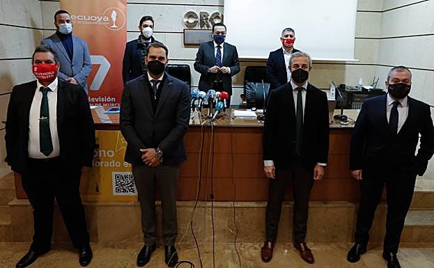 Representantes de los hosteleros, este jueves.