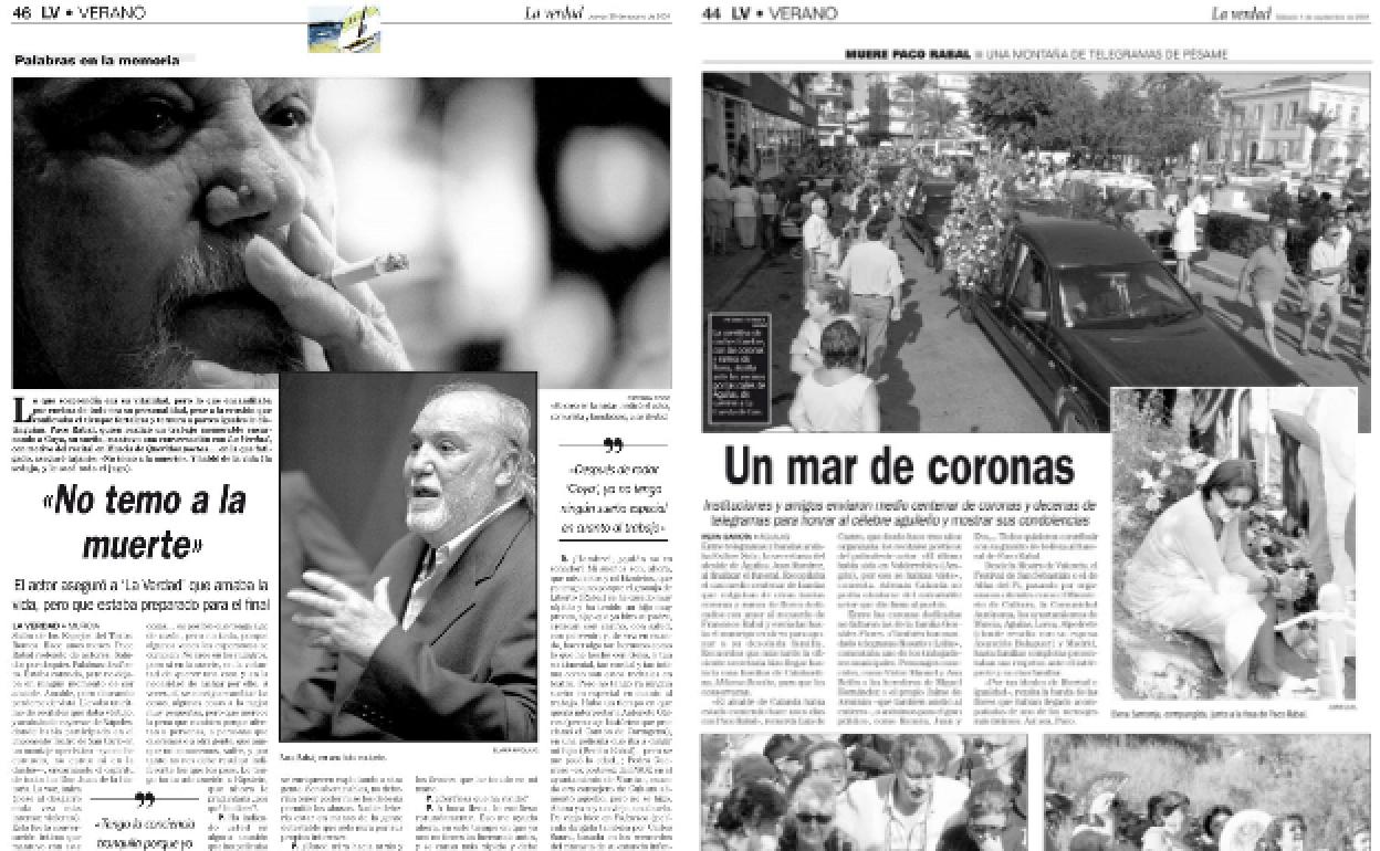 30/08/2001 1/09/2001 El actor aguileño, con una trayectoria apabullante y siempre orgulloso de su tierra, trabajó a las órdenes de los cineastas más grandes. Falleció en 2001.