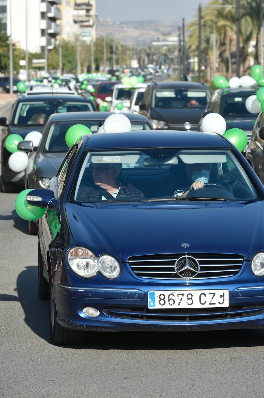 Fotos: Una manifestación con decenas de coches y bicis en Murcia exigen el refuerzo de los servicios públicos