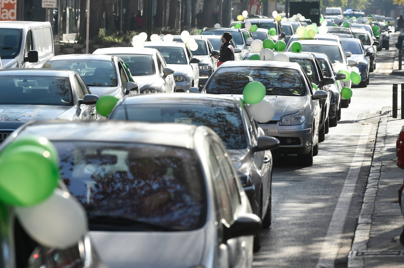 Fotos: Una manifestación con decenas de coches y bicis en Murcia exigen el refuerzo de los servicios públicos