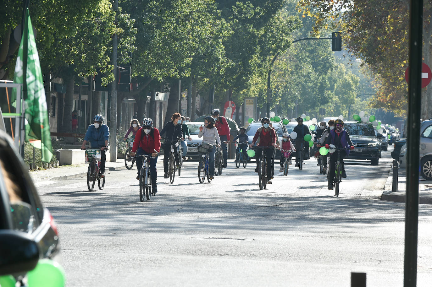 Fotos: Una manifestación con decenas de coches y bicis en Murcia exigen el refuerzo de los servicios públicos
