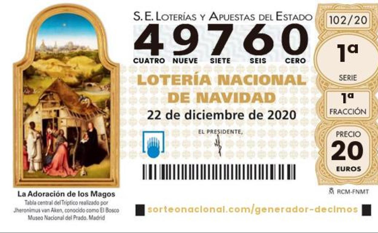 El 49760, cuarto quinto premio de la Lotería de Navidad