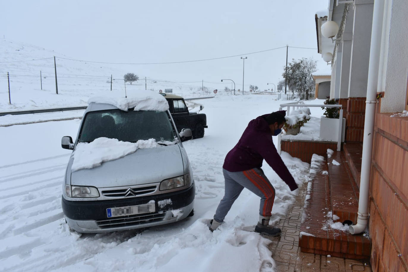 Acumulación de nieve en El Moral (Caravaca)