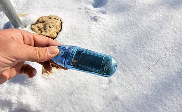 Uno de los sensores térmicos colocados por el equipo de David Espín, durante una revisión periódica.