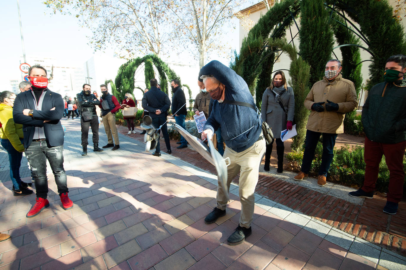 Fotos: Protesta de los hosteleros este jueves en San Esteban