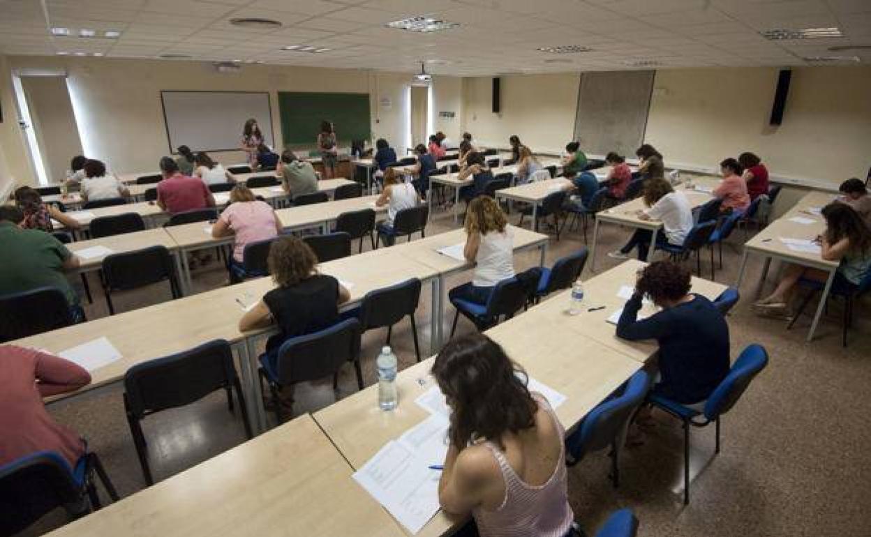 Imagen de las últimas oposiciones a Secundaria en Murcia, celebradas en 2018. 