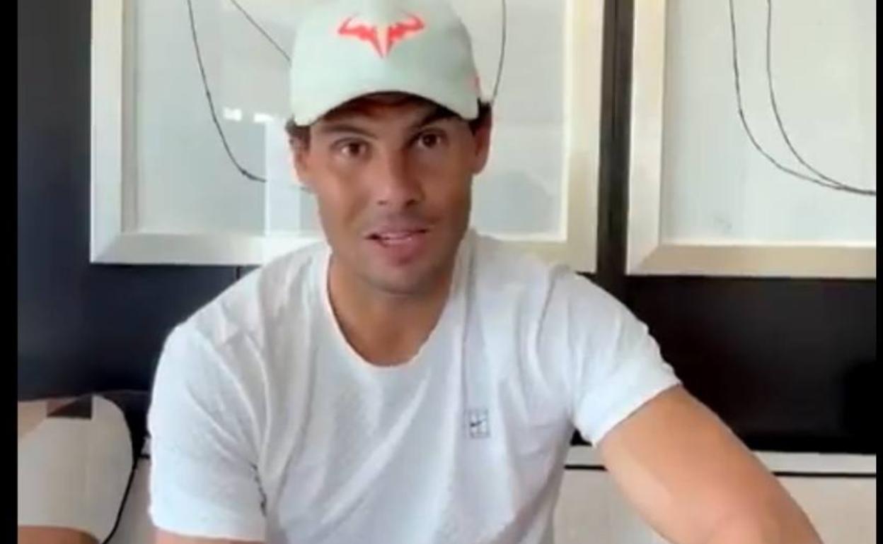 Nadal, en su vídeo de apoyo a Vladimir Salazar.