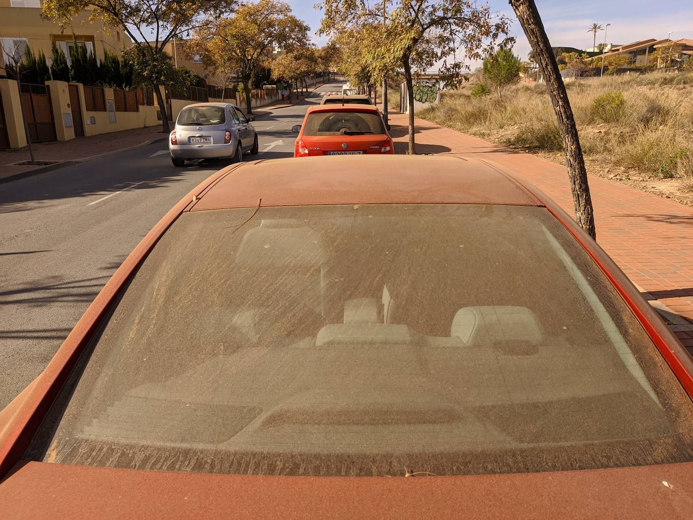 Fotos: El polvo africano cubre coches y calles de la Región de Murcia