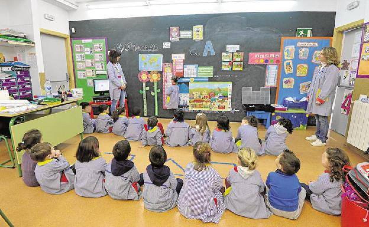 Alumnos de Infantil de un colegio de Murcia, en una imagen de archivo.