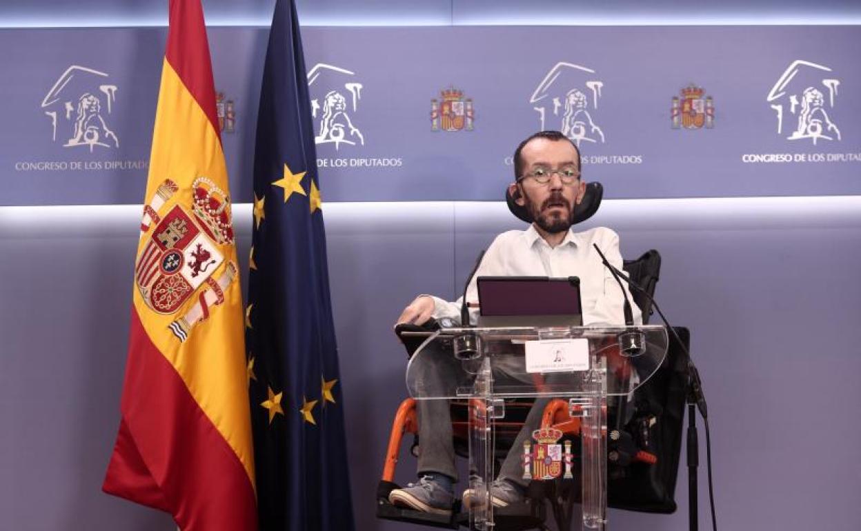 El portavoz de Unidas Podemos en el Congreso, Pablo Echenique 