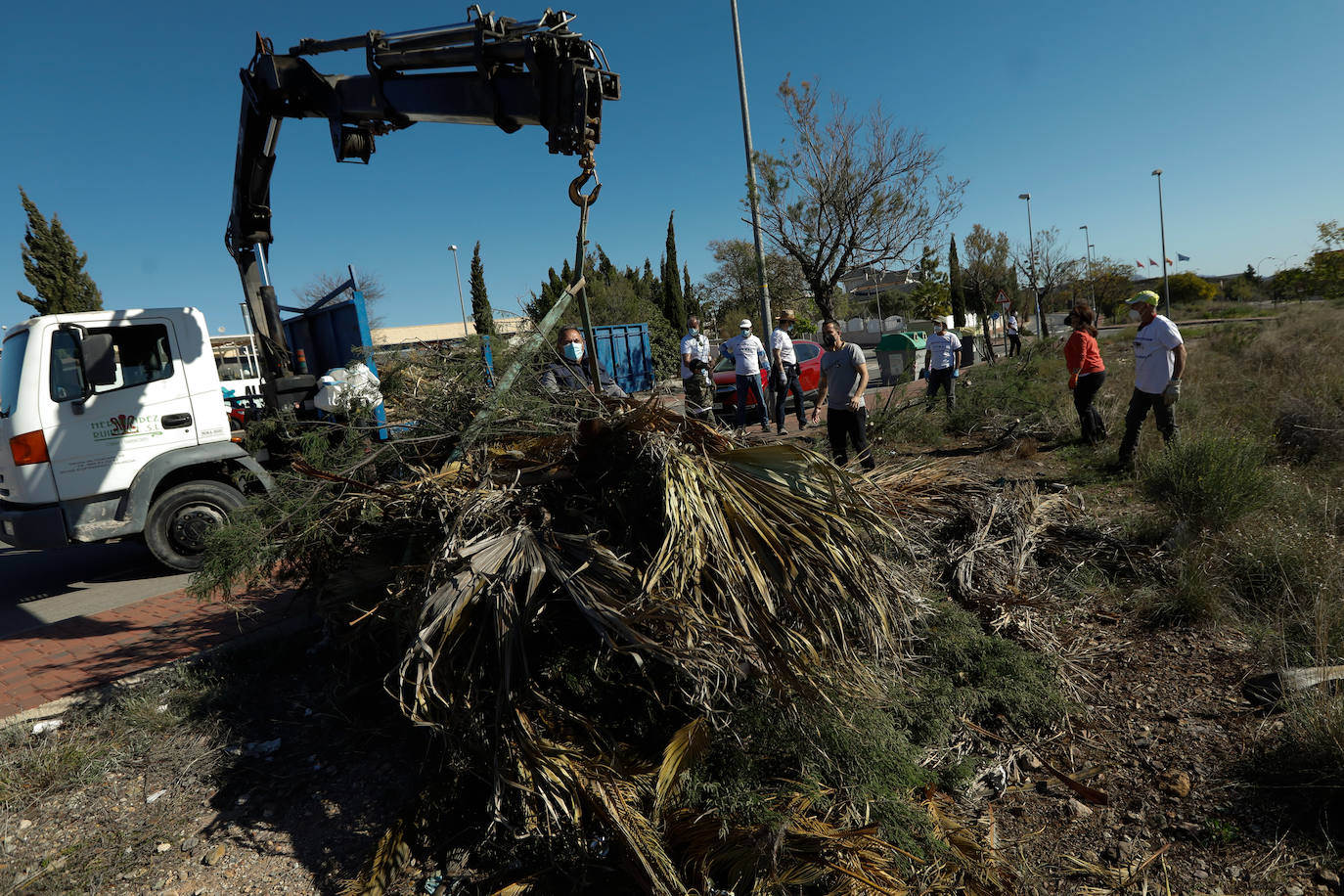 Fotos: Manos a la obra ante el «abandono del Ayuntamiento de Murcia»