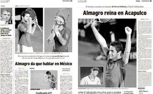 2/03/2008 Nicolás Almagro lo hizo muy bien el pasado 2 de marzo de 2008, día en el que ganó el Open de Acapulco tras derrotar en la final al argentino David Nalbandian, 8 del mundo, 6-1 y 7-6 (1)./