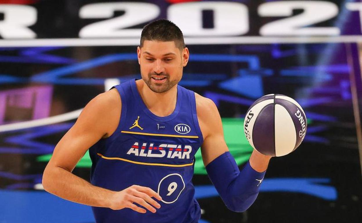 Nikola Vucevic, con la camiseta de los Orlando Magic. 