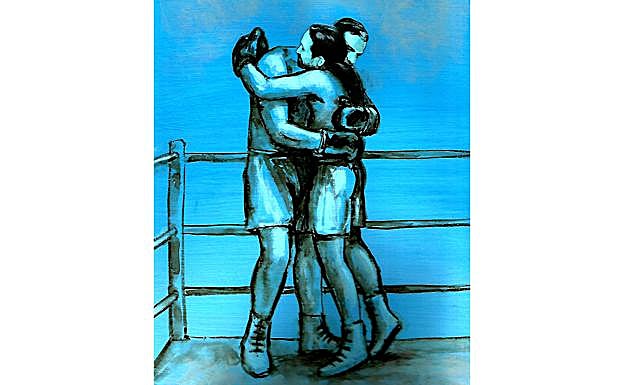 'El abrazo (de despedida) de Pedro y Pablo entre gancho y gancho'. 