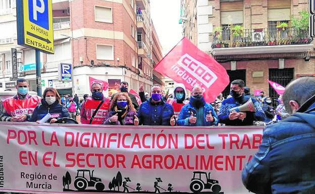 Huelga del sector agroalimentario en Murcia, en una imagen de archivo.