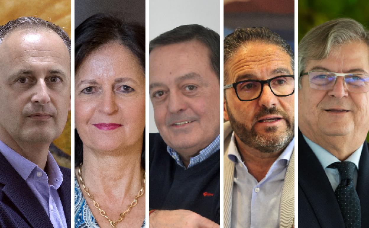 Javier Celdrán, de la Comunidad; Blanca Montero, de Sabadell; José Mª Albarracín, de Croem; Miguel López, Cámara de Comercio; y Ramón Madrid, Colegio Economistas.