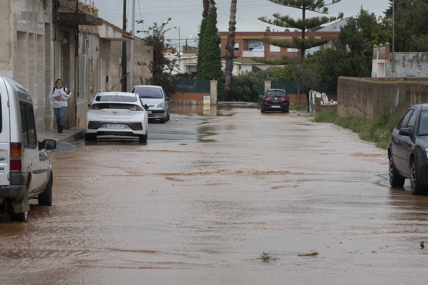 Fotos: Calles anegadas por la lluvia en la diputación cartagenera de La Aljorra