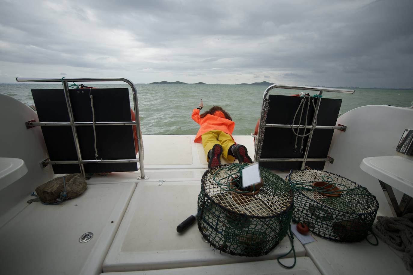 Fotos: Pesca y estudio del cangrejo azul, la especie invasora más temida en el Mar Menor