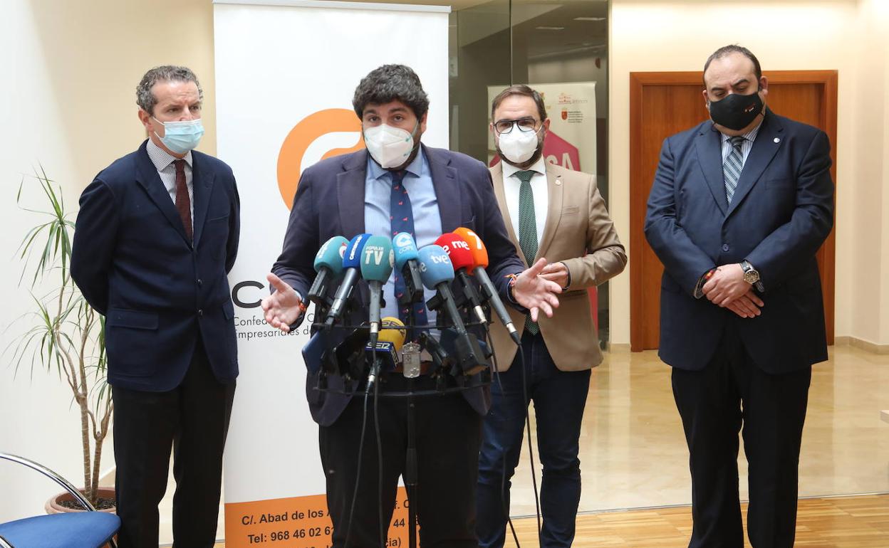 Fernando López Miras durante un acto celebrado en Lorca este martes. 