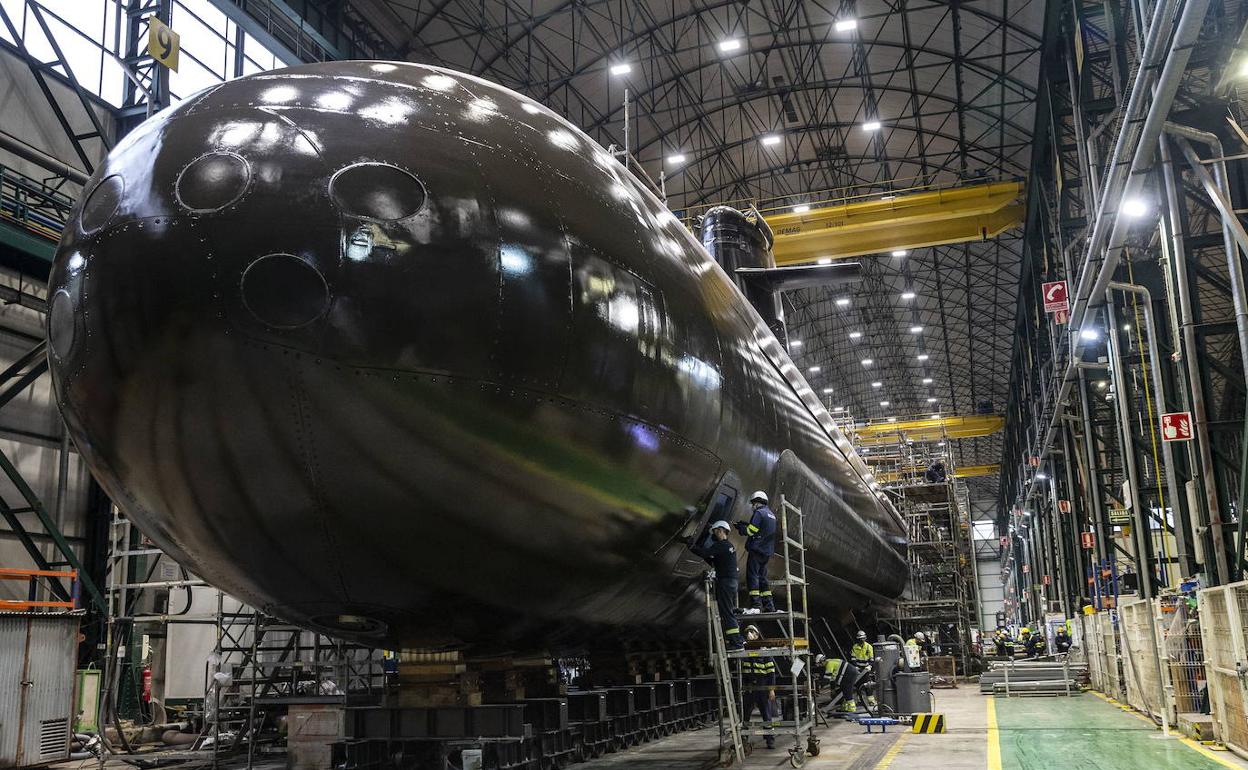 El submarino S-81 en Navantia, en una imagen de archivo.