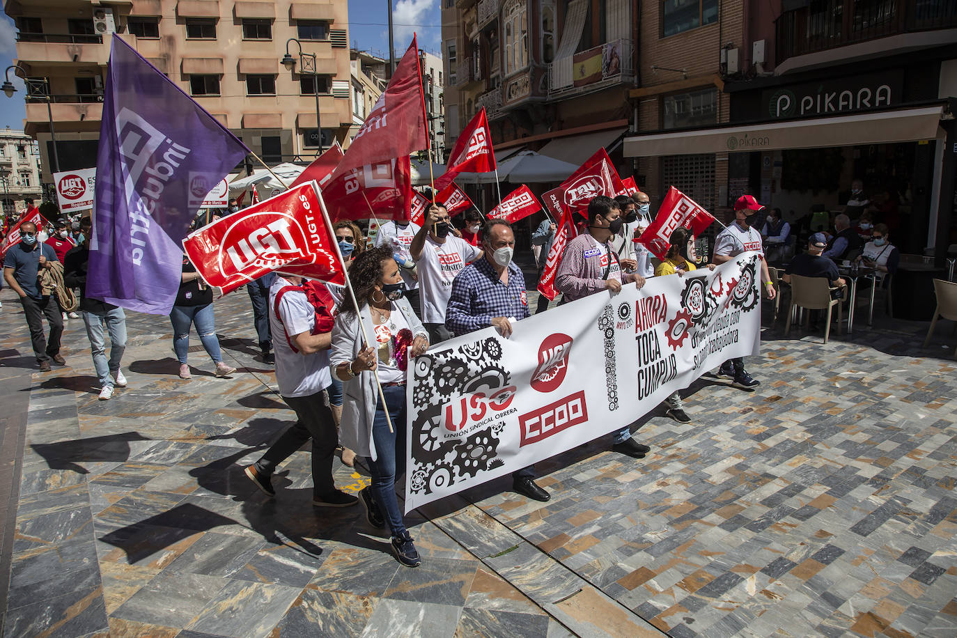 Fotos: Manifestación del Primero de Mayo en Cartagena