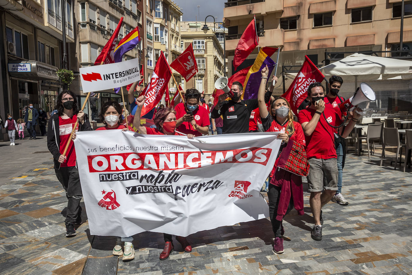 Fotos: Manifestación del Primero de Mayo en Cartagena
