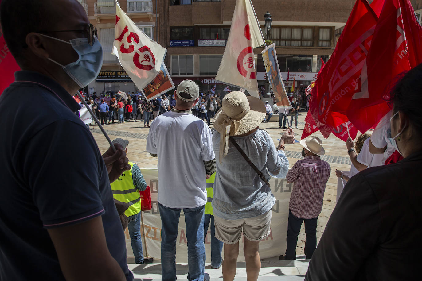 Fotos: Manifestación del Primero de Mayo en Cartagena
