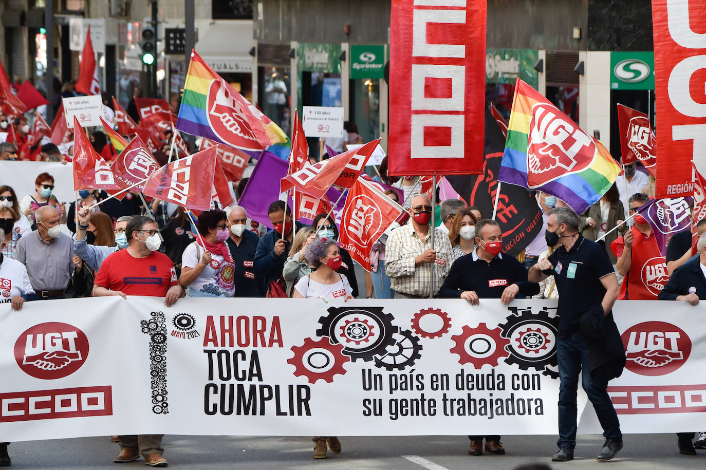 Fotos: Manifestación del Primero de Mayo en Murcia