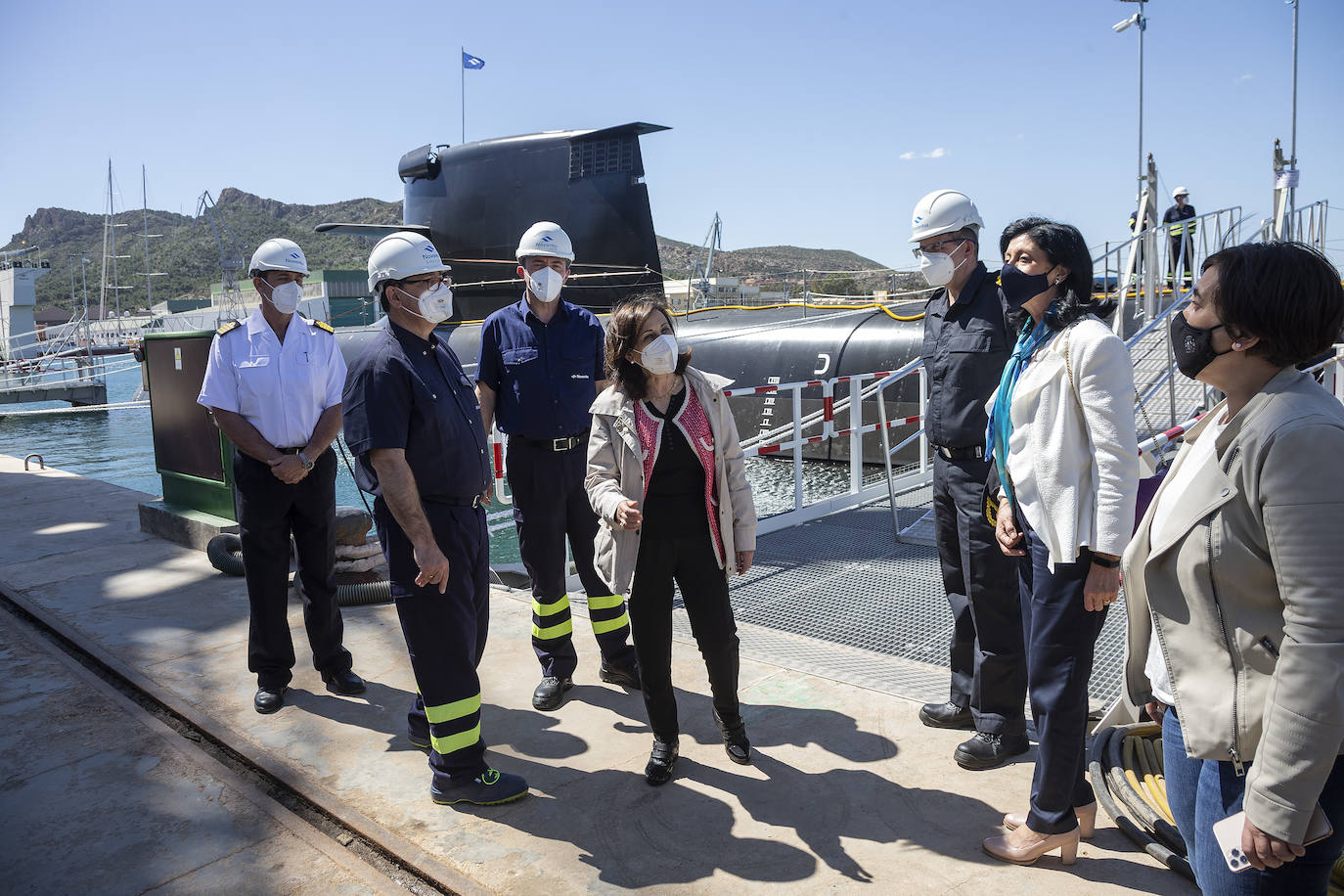 Fotos: Visita de la ministra de Defensa, Margarita Robles, al submarino S-81 en Cartagena