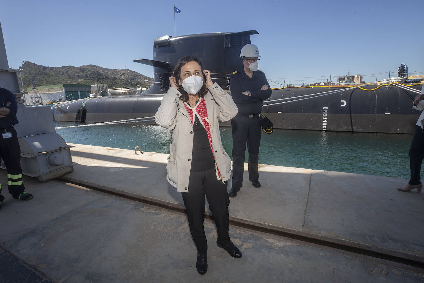 Fotos: Visita de la ministra de Defensa, Margarita Robles, al submarino S-81 en Cartagena
