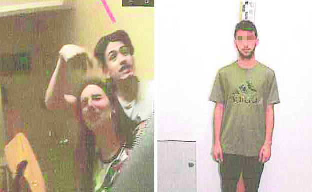 A la izquierda: Kevin y Marta, minutos antes del asesinato. A la derecha: el sospechoso, Inocente J.F., tras su arresto.